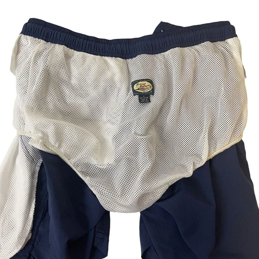 Tommy Bahama Mens Navy Blue Nylon‎ Swim Trunks Board Shorts Mesh Lined Size S